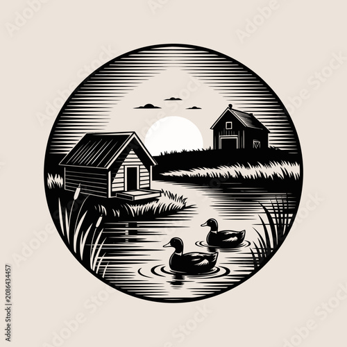Two ducks swimming in the water.