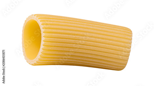 Foto Rigatoni pasta tube with parallel ridges