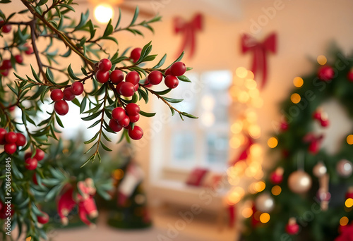 Close-up of mistletoe branc...
