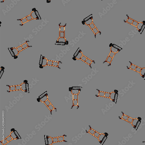 Fotografie seamless pattern equipment hand cart cartoon