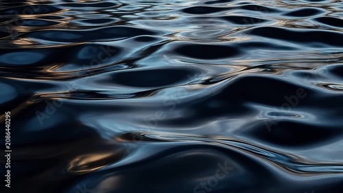 Abstract Dark Blue Liquid Surface Texture with Soft Ripples and Fluid Motion