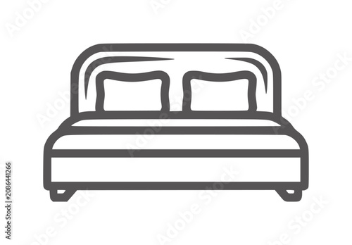Foto Minimalist style of a double bed with two pillows furniture