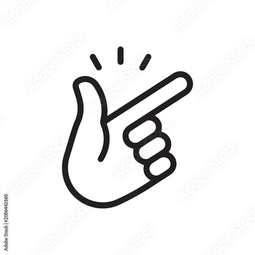 Bild auf Leinwand Hand snapping fingers, linear icon