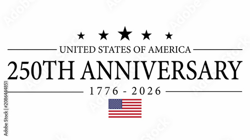 United States Of America 250th Anniversary Commemorative Design Celebrating The Semiquincentennial From 1776 To 2026