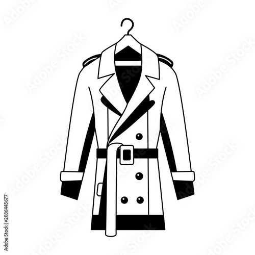 Картината върху платно Detective trenchcoat illustration in glyph style