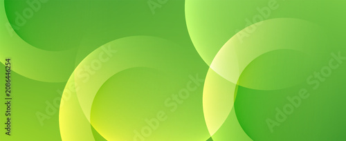 Eco friendly green abstract geometric pattern background. Creative lime gradient round shape cover layout poster design vector element.
