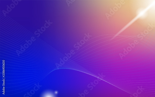 Abstract Gradient Background with Flowing Wave Lines and Light Effect