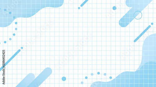 Minimalist White Grid Background With Light Blue Organic Shapes And Geometric Elements For Tech Presentation Design