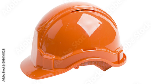 Fotografie Orange construction hard hat with vents