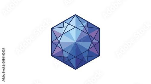 Canvastavla Geometric blue purple crystal polyhedron illustration 20260703