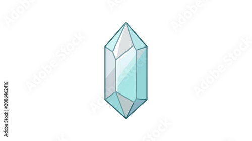 Obraz na płótnie A vibrant aquamarine crystal gemstone shines brightly in detailed illustration