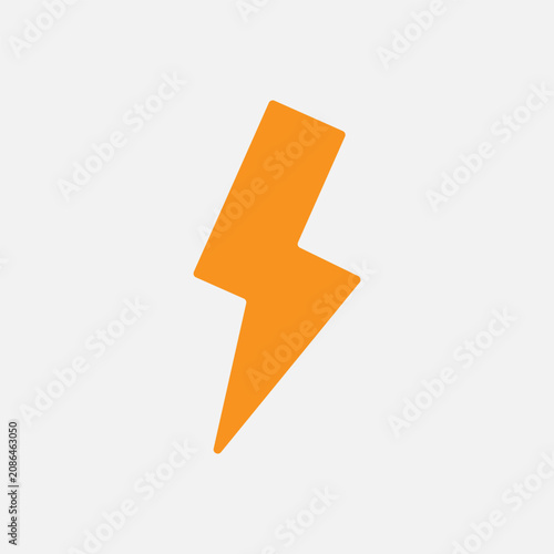 Lightning bolt icon, electric discharge, voltage.