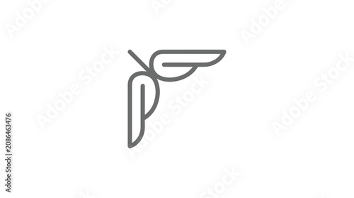 Foto Minimalist leaf design element icon.