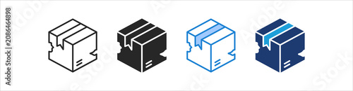Damaged Package Icon Set Multiple Style Vector Collection
