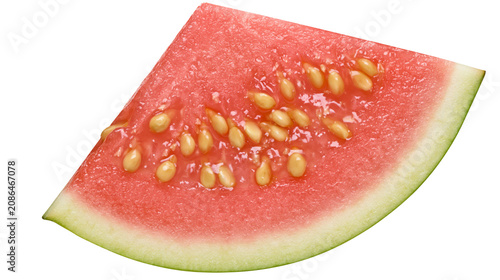 Fotografi Pink guava slice with seeds and green rind