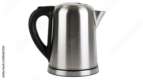 Obraz na plátně Brushed stainless steel electric kettle with black handle