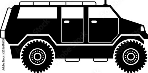 Bilde på lerret Cross-country vehicle Silhouette icon