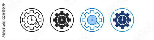 Photos Consistency Icon Set Multiple Style Vector Collection