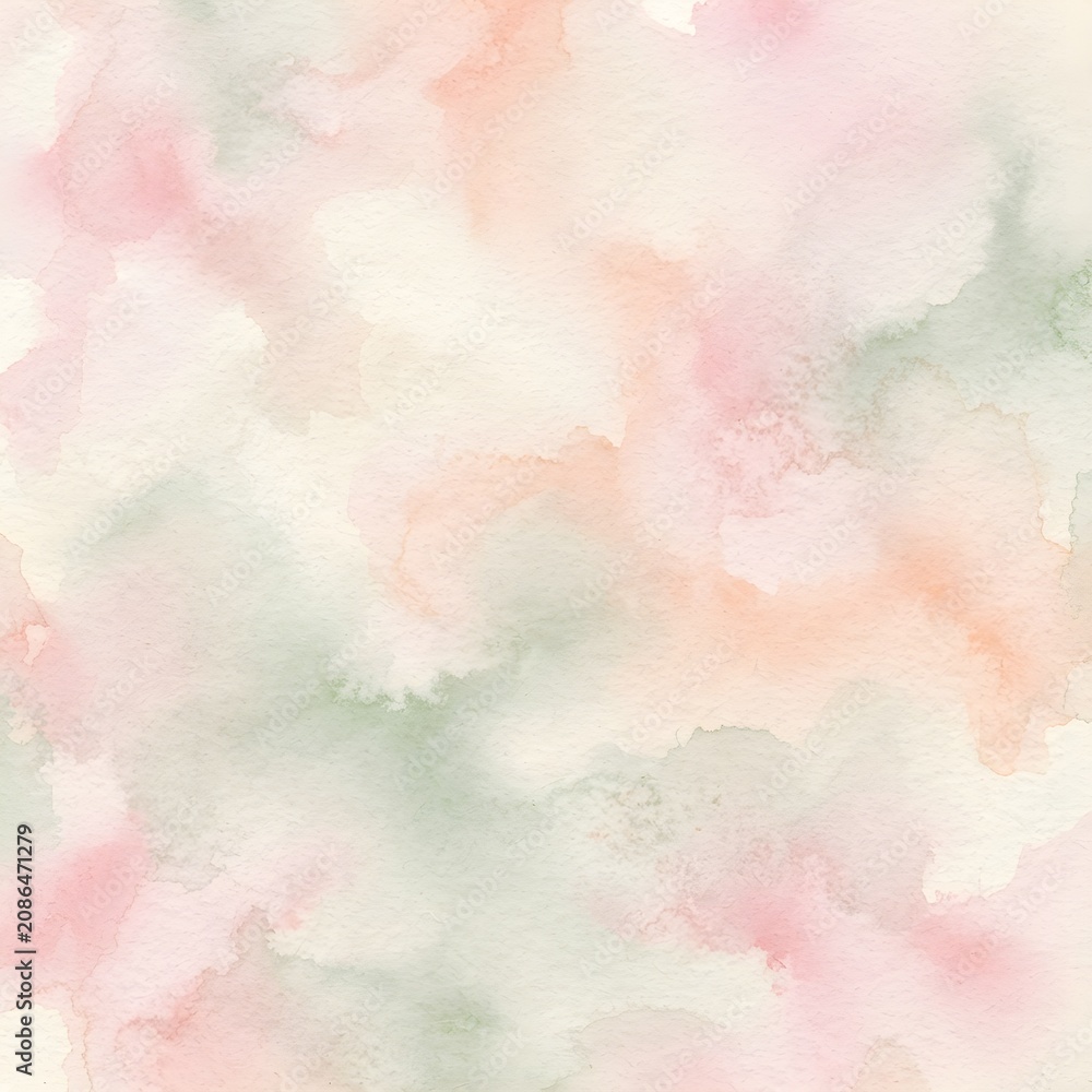 Fototapeta premium Soft Pastel Watercolor Wash Abstract Background in Delicate Spring Colors