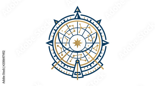 Photos Astrology zodiac wheel chart symbol.