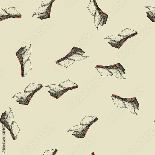 Photos pattern retro vintage book hand drawn