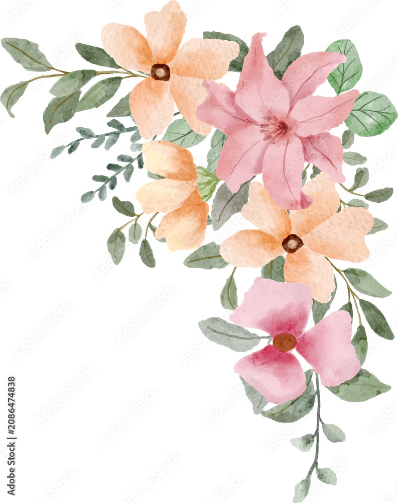 Naklejka premium bouquet of pink flowers