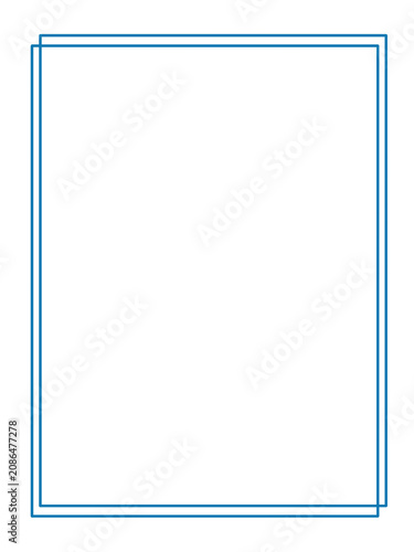 Blue Square Frame Border Design Template with Modern Geometric Outline and Minimal Decorative Background