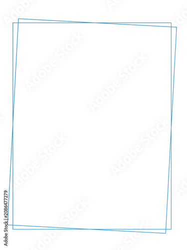 Blue Square Frame Border Design Template with Modern Geometric Outline and Minimal Decorative Background