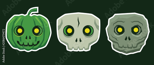 monster heads illustration