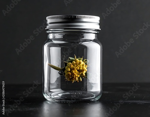 Flower in a glass jar isolated.