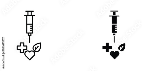 Voting Process Icons with Checkmark and Ballot Box Line Art Illustration
