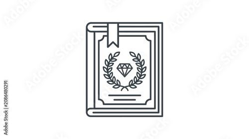 Φωτογραφία Book with laurel wreath emblem.