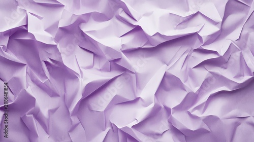 Abstract Texture of Crumpled Purple Paper Forming Geometric Folds in a Minimalist Artistic Style