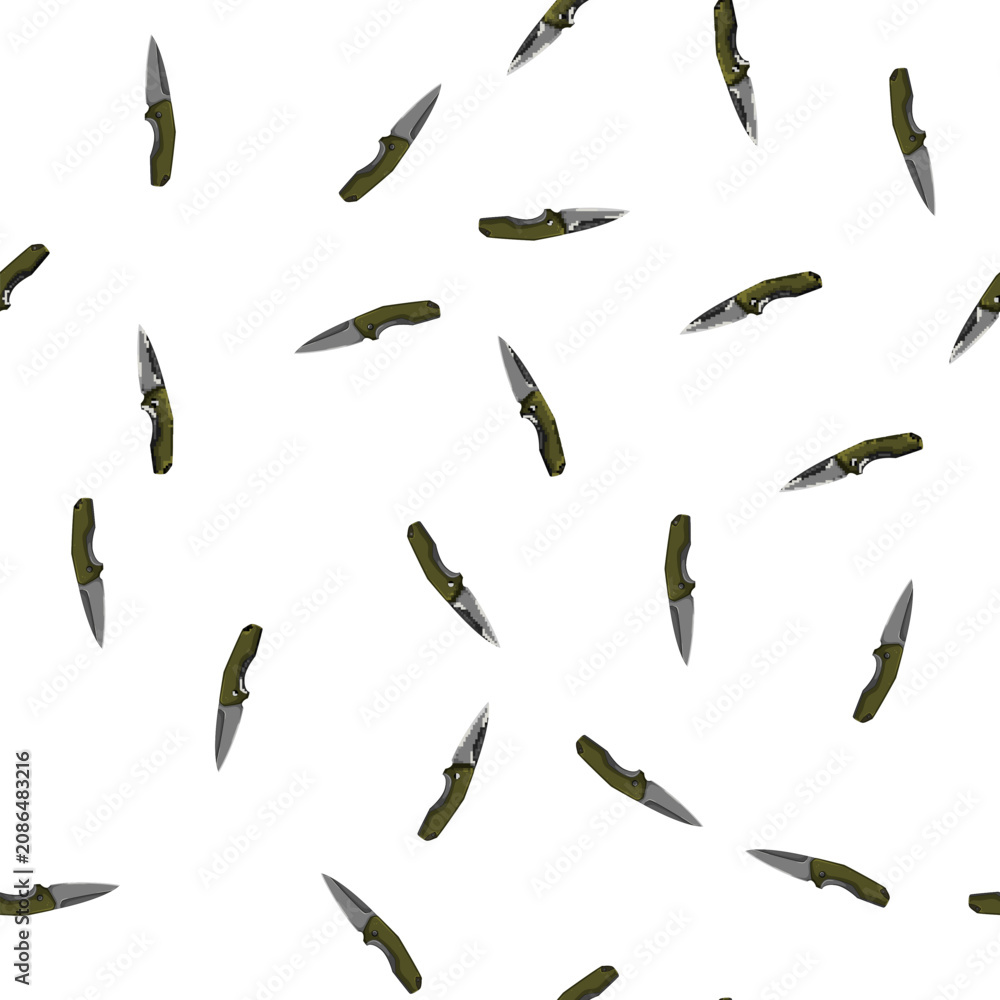 Fototapeta premium pattern army military knife cartoon. army military knife sign vector