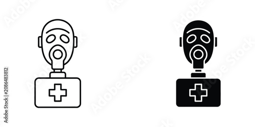 Medical Professionals Wearing Stethoscopes and Cross Symbol Vector Icons