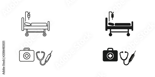 Hand Gestures and Disability Accessibility Icons Line Art Vector Set