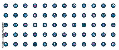 Bild auf Leinwand Web hosting icon set