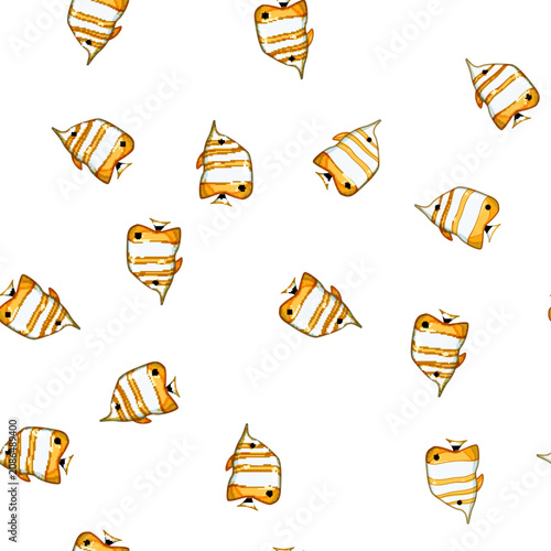 Foto pattern saltwater exotic fish cartoon