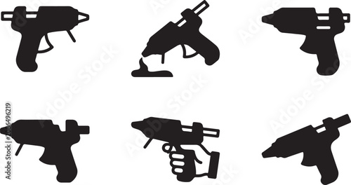 Foto Black futuristic blaster guns in various poses Vector