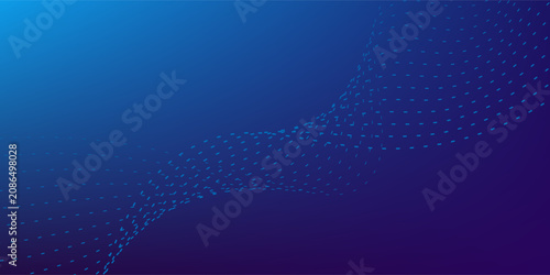 Tableau sur toile Blue purple red gradient mesh abstract background with wavy blended dots lines