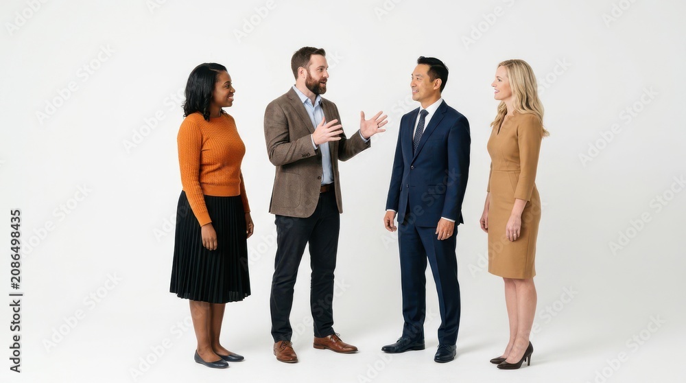Obraz premium Diverse business professionals having meeting