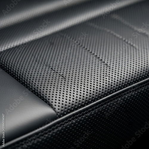 Close-up of perforated leather texture