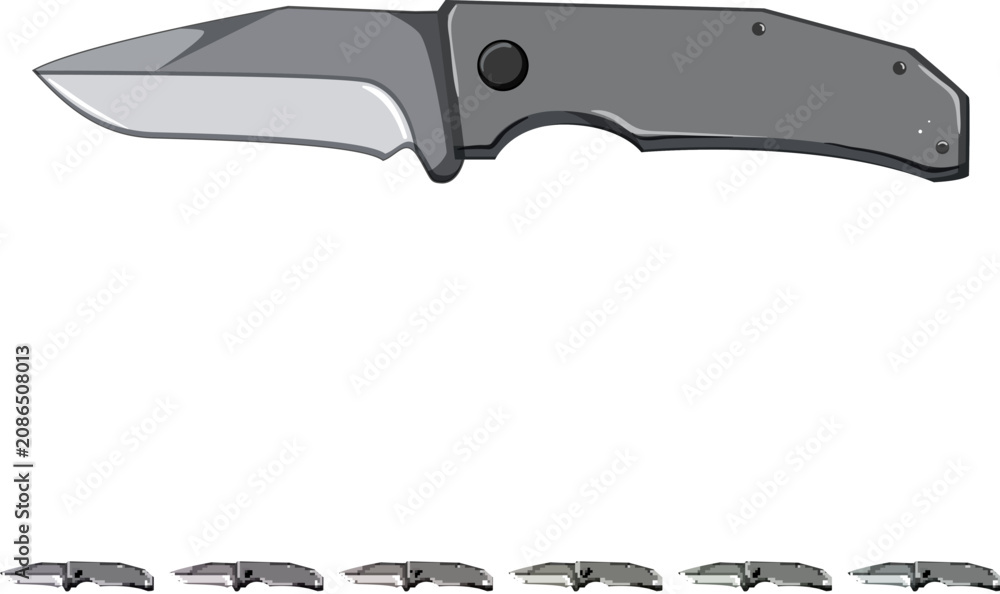 Fototapeta premium blade military knife cartoon. blade military knife sign colorful illustration