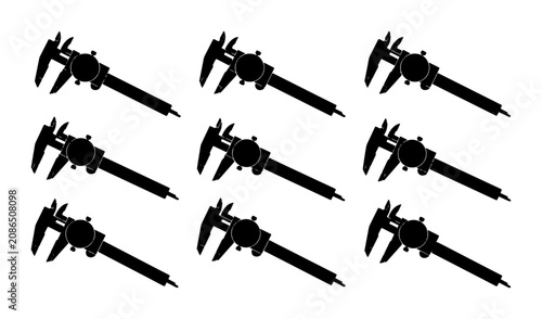 Cuadro en lienzo Digital Caliper Icons, Precision Measurement Tools, Engineering and Science Gadg