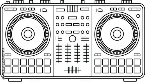 Foto Professional DJ controller vector icon for electronic music mixing audio studio