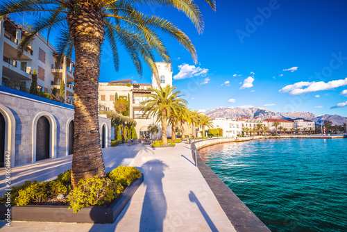 Fotografía Tivat, Montenegro. Luxury waterfront walkway in Town of Tivat