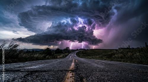 stormy weather on highway.