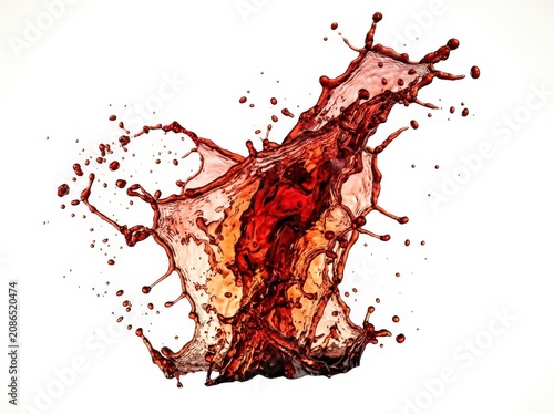 Red liquid splash, dynamic fluid motion, abstract background, colorful splatter
