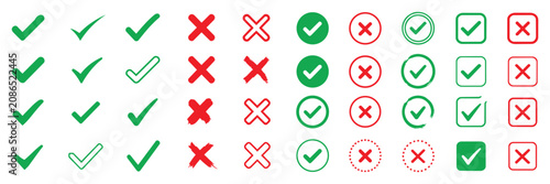 Foto check mark icon button set