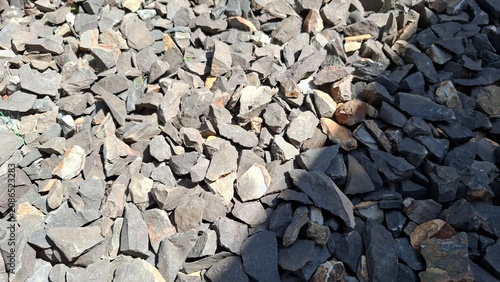 Railway ballast gravel texture with shadow